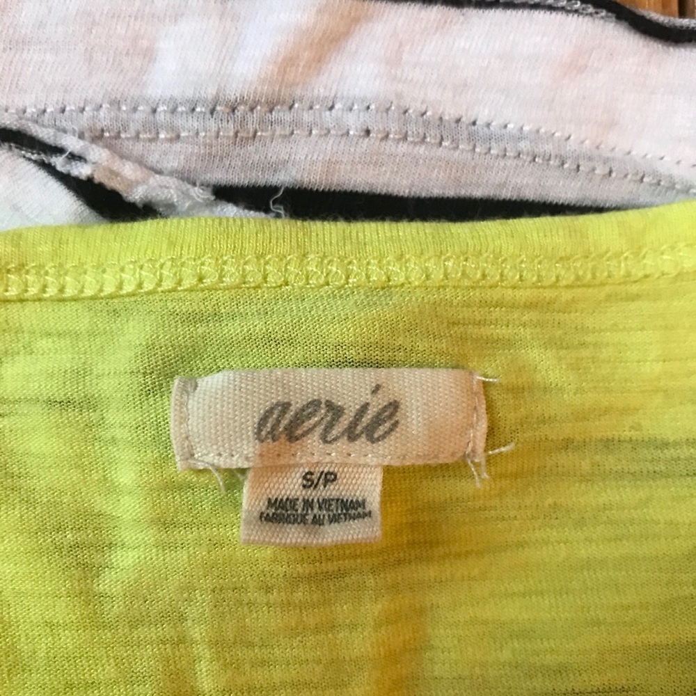 🌸5/$30🌸 Aerie 3/4 Yellow White Stripe Tee, EUC S - Picture 5 of 15